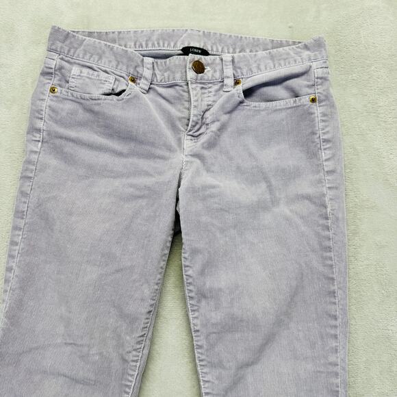 J.Crew Pants‎ Women 27 Purple Corduroy Toothpick Super Skinny Stretch Ankle Zip - Picture 4 of 13